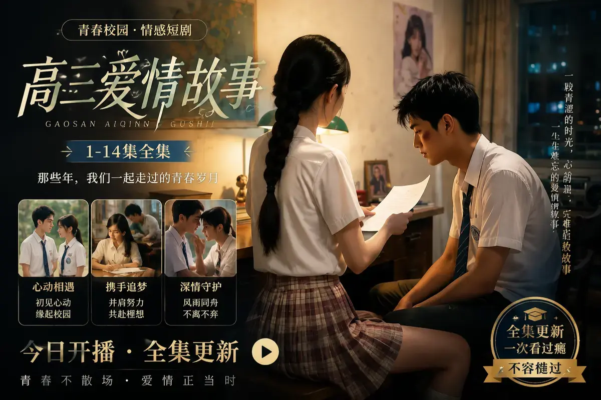 《B中爱情故事》资源下载-18集全未删减中字版-高三爱情故事IF线结局彩蛋-B中爱情故事AI短剧全集